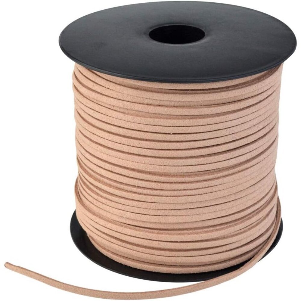 100 Yards Suede Cord, Leather Cord 2.6mm x 1.5mm Suede Lace Faux Leather Cord wi